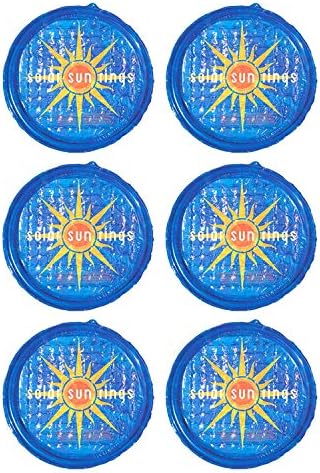 Solar Sun Rings Portable Above Ground Inground Swimming Pool Hot Tub Spa Heating Accessory Circular Heater Solar Cover, Blue (6 Pack)