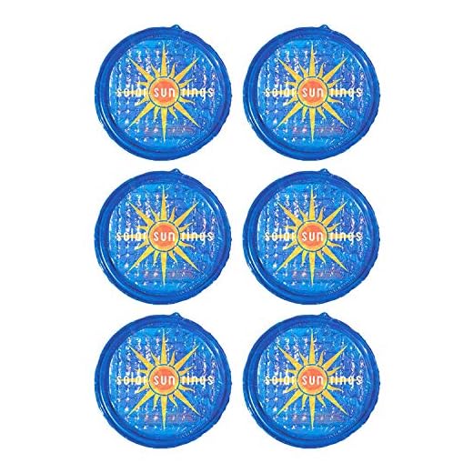 Solar Sun Rings UV Resistant Above Ground Inground Swimming Pool Hot Tub Spa Heating Accessory Circular Heater Solar Cover, Blue (6 Pack)