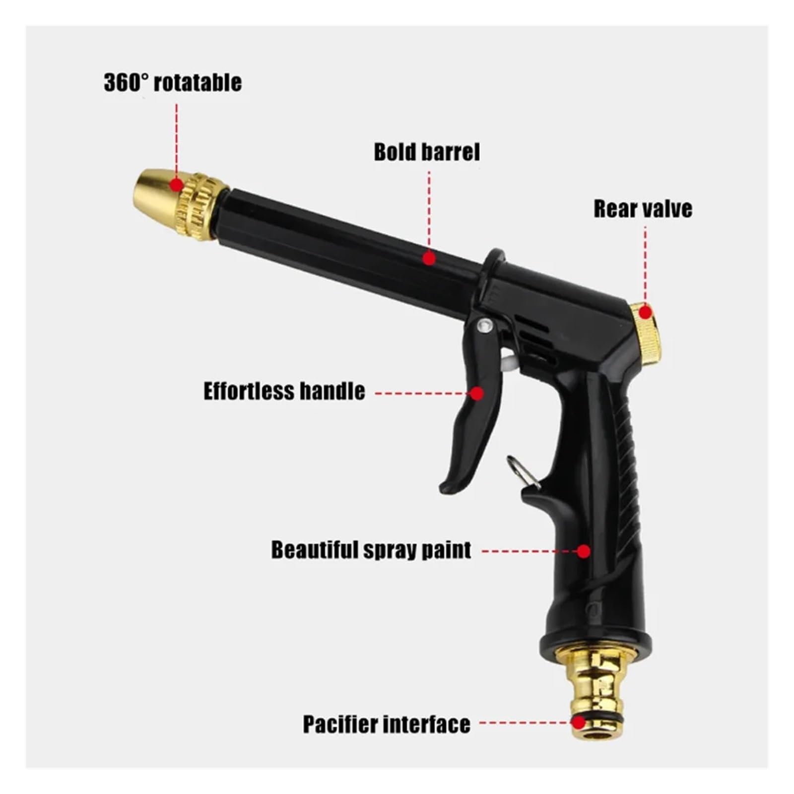 Pistolet Eau Haute Pression Buse Tuyau Jardin