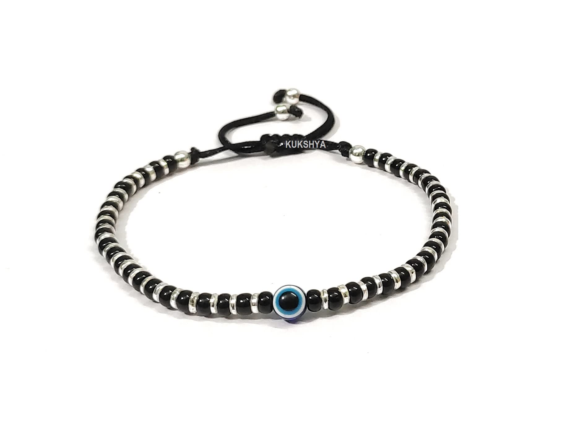 KUKSHYA JEWELLERS Exclusive 925 Sterling Silver Evil Eye Black Thread Nazariya Bracelet Adjustable for Men Women Boya & Girls(GB 020) (B08T5Y4WWD) Amazon Price History, Amazon Price Tracker