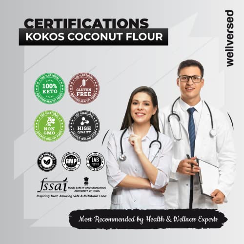 Image of Kokos Natural Coconut Flour 400 Gm - Gluten-Free, High in Fiber & Protein, Ideal for Keto Diets, Supports Heart Health, Weight Loss & Digestion