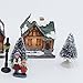Lighting up DIY Christmas Doll Figurine Tiny Resin House Village (House Village Building Set of 4)
