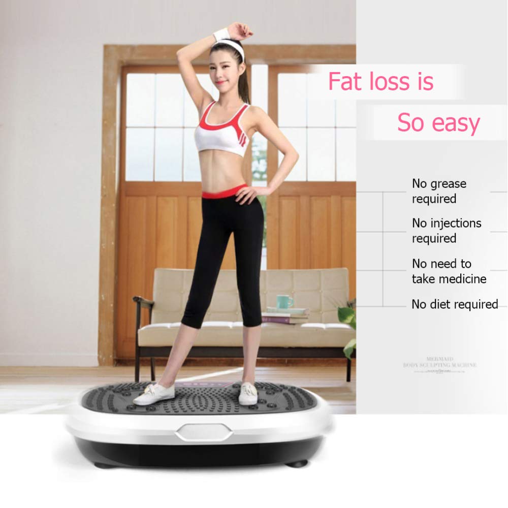 3D Fitness Pedane Vibranti, Allenarsi Macchine A Piattaforma Vibrante Crazy Fit Massage Esercizio Machine,White