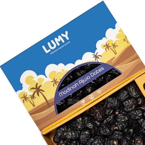 Lumy Madinah Ajwa Dates -800g| No Added Sugar or Artificial Preservatives Naturally high in fiber | Ideal Healthy Snack for Munching or Gifting