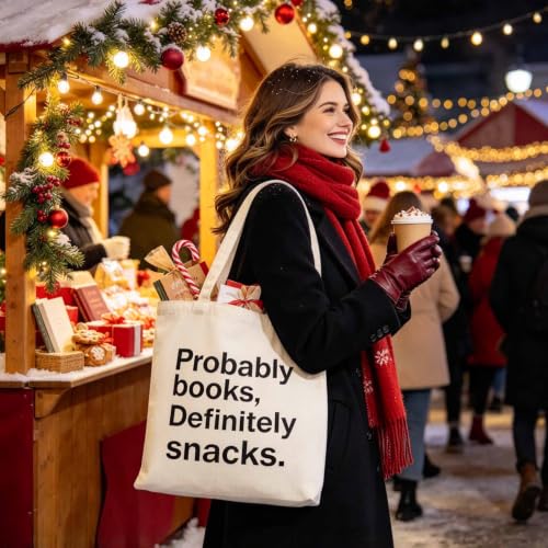 yuboo Book Lovers Gifts Tote Bag for Fall Thanksgiving Christmas Gift - image 6