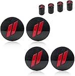 4pcs Wheel Center Cap 63mm/2.5 inches Slash Covers Hub Cap Emblem Badge for Dodge Charger Challenger Durango Hornet Dart R/T SRT Magnum Nitro Journey Caliber Avenger (Black & Red)