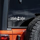 Lake Life Decal Vinyl Sticker Auto Car Truck Wall Laptop | White |8' x 2'