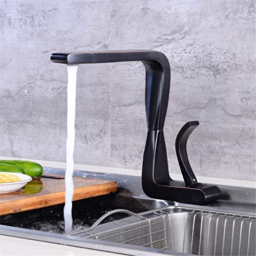 Grifo de latón negro mate y níquel cepillado para lavabo elegante