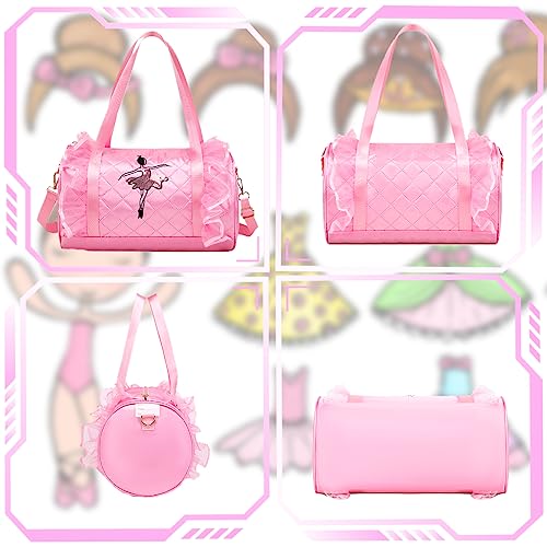 Image of Dorlubel Cute Toddler Ballet Dance Bag for little Girl Tutu Dress Bag with Key Chain