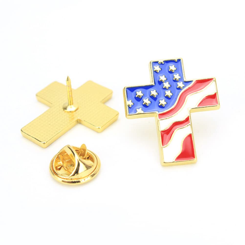 Amerykańska przypinka do klapy 4 szt. amerykańska flaga broszka Amerykański Dzień Niepodległości Krzyż Przypinka do klapy Flaga USA Patriotyczna biżuteria na 4 lipca Akcesoria kostiumowe Amerykańska