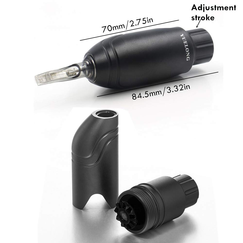 Tattoo Pen Machine Kit - Complete Tattoo Kit Rotary Tattoo Machine Gun with Tattoo Power Supply 20pcs Tattoo Needles Cartridge Tattoo Accessices for Tattoo Supplies (Pen+Mini Power)