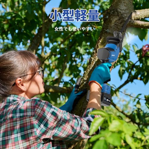 NANWEI 充電式レシプロソー マキタ18Vバッテリー対応 電動ノコギリ ブラシレスモータ― 小型電動のこぎり コードレス ストローク長15mm DIY 無段変速 安全ロック 木材・金属などの切断 2.0Ahバッテリー2個付き 4枚目