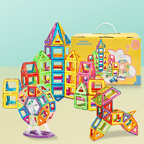 Blocos de Montar Magnéticos Infantil Construção Brinquedo (120 Peças)