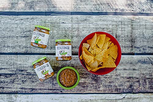 Picklesmash Pickle Salsa - Medium - 3 Pack - Sugar Free Salsa, Topping, Dressing, Pickle Relish, Marinade - Gluten Free, Keto, Paleo, Vegan, Vegetarian #TOP2