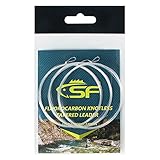 SF 3 Packs Pre-Tied Loop Fly Fishing Tapered Leader Fluorocarbon 9FT 5X