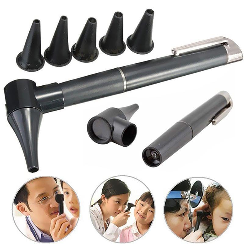TopHomer Portable Ear Otoscope with 5 Ear Detectors Replacement Head for Ear Nose Throat Clinical Home Use
