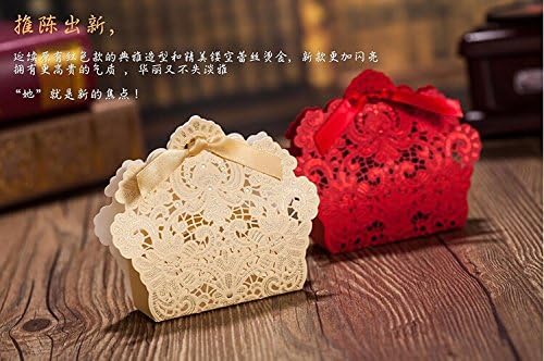 Miniatura 3 de 25pcs decoraciones de boda Champagne Color encaje hueco caja de caramelo caja de regalo para recuerdos de boda SIT002C