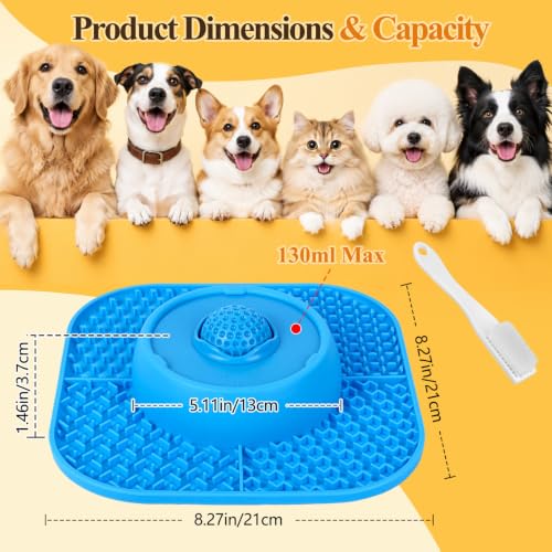 Image of 3-in-1 Slow Feeder Dog Bowl & Puppy Lick Mat & No‑Choke Rolling Ball