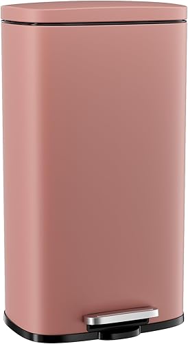 Miniatura 10 de Arlopu Cubo de basura de 8/13.2 galones, cubo de basura de acero inoxidable, cubo de basura de cierre suave con cubo interior de plástico extraíble,