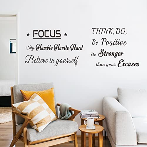 Rotumaty Wall Quote Decals Inspirational Sayings Wall Decals Focus Be Positive Believe In Yourself Motivational Wall Stickers Positive Wall Decoration Art Wall Decor For Study Room Living Room Bedroom Home Office School Gym (Style A) #TOP6