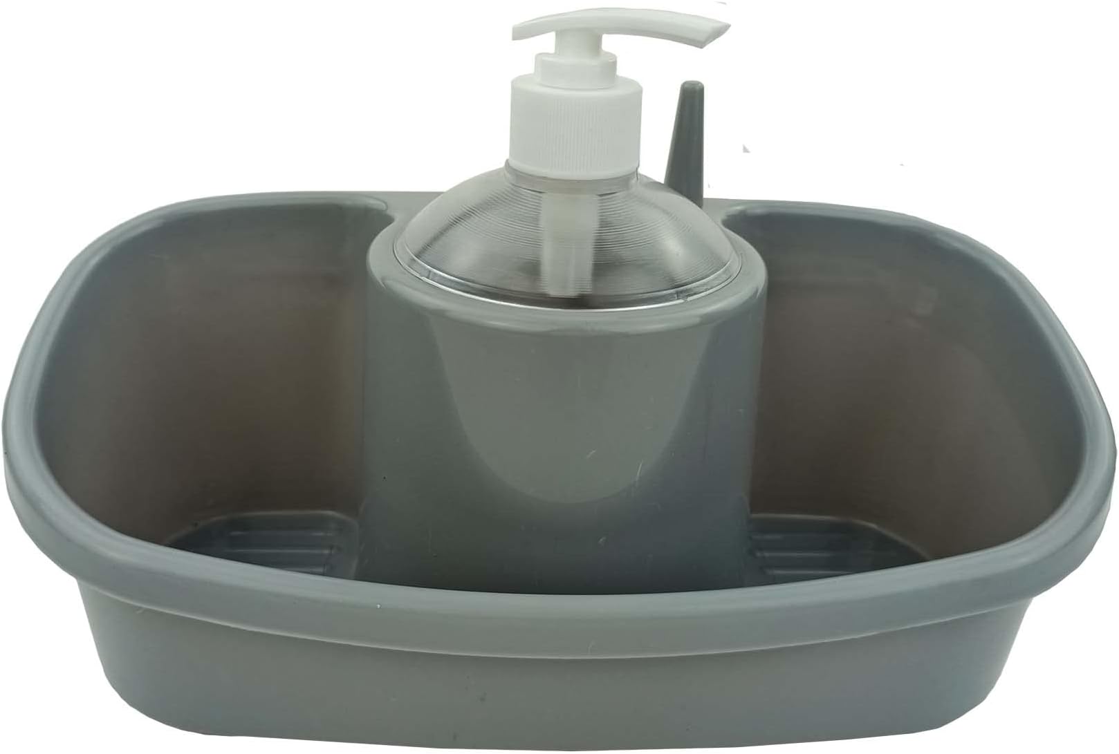 Kitchen Sponge Holder with Soap Dispenser Large and Deep Practical and Stylish Sink Organizer Soap Detergent Dispenser Pump Sink Dish Washing Soap Dispenser