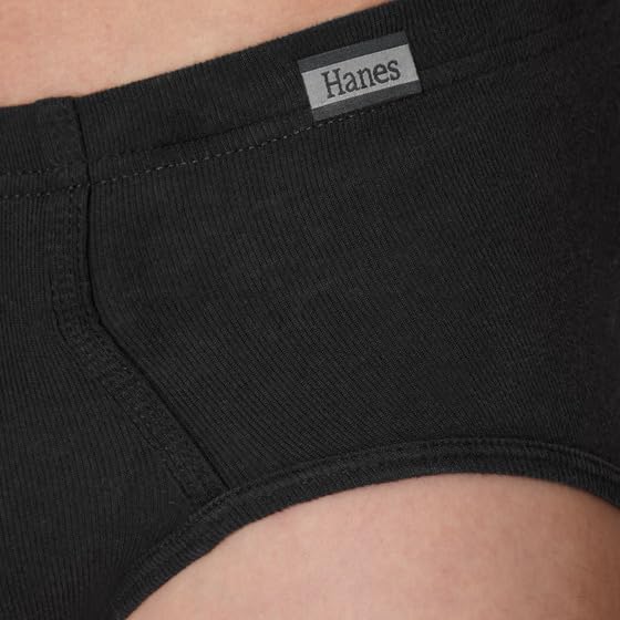 Image of Hanes Men's Underwear Briefs, Cotton Mid Rise Briefs, Covered Waistband, Moisture Wicking, Multi-pack