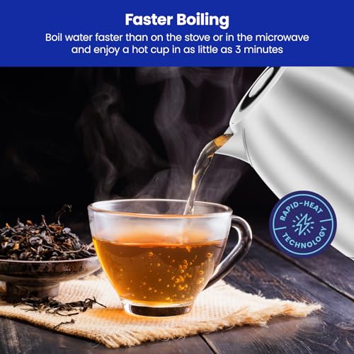 Chefman Electric Tea Kettle, 1.8 Liter Hot Water Electric Kettle Temperature Control Water Boiler with 5 Presets, Tri-Colored LED Lights, Keep Warm, Automatic Shutoff, Stainless - image 3