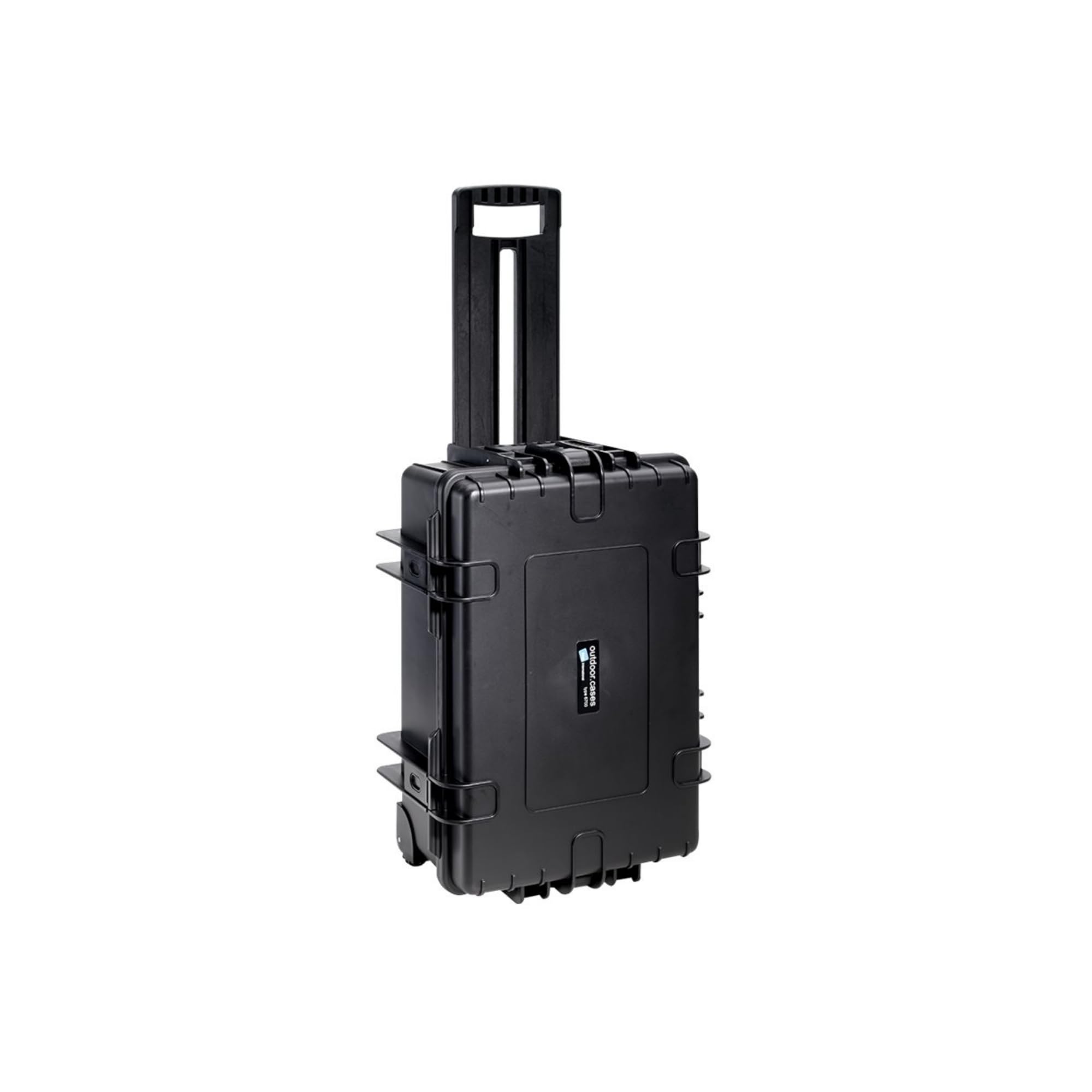 B&W Transportkoffer Outdoor - Typ 6700 - Schwarz mit variabler Facheinteilung, Trolley Koffer, ideal auf Tour - Wasserdicht nach IP67 Zertifizierung, Staubdicht, Bruchsicher und Unverwüstlich
