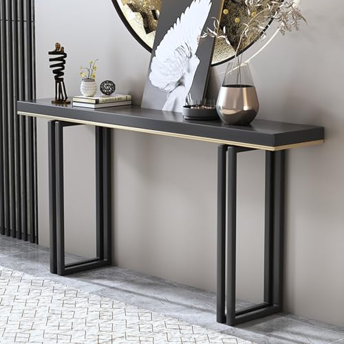 Mesa de entrada estrecha con panel de roca de 100 cm para pasillo
