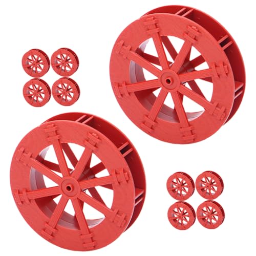 Gatuida 10 pièces Roue pour Fontaine Miniature Accessoire Rotatif Décoratif pour Aquarium Jardin et Bassin Plastique Rouge