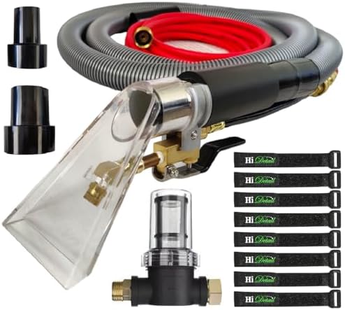 Hi Detail Shop Vac Extractor Kit with Wand and Hose, Adapter Converts Vacuum to carpet & upholstery Extractor for auto detailing & home