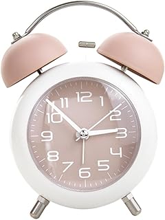 MaT store 目覚まし時計 大音量 アナログ とけい シンプル 置き時計 電池式 (ピンク)
