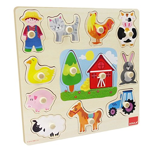 Goula D53025 Farm Silhouettes Shape Puzzle, Multi kleuren, 24 months to 48 months – Bild 5