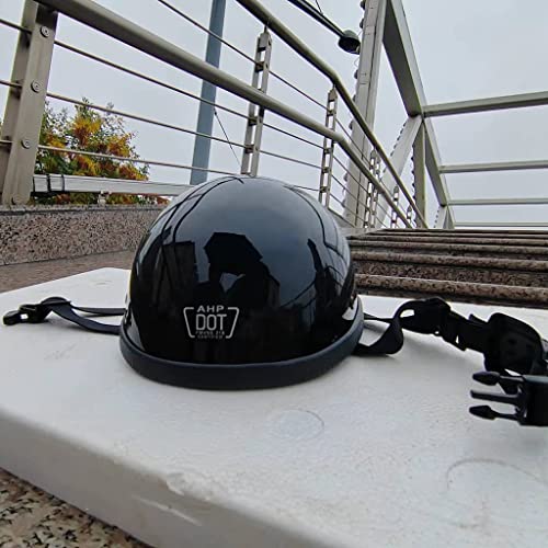 Beanie Motorcycle Half Helmets, Ultra-Thin Breathable Moped Open Face Helmet For Men Women, Low Profile Skull Cap Novelty Small Helmet Dot Approved For Scooter Cruiser Chopper (1,Large) #TOP3