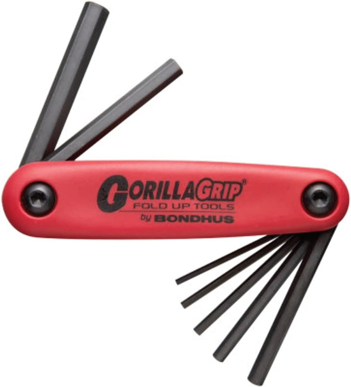 Bondhus 12587 GorillaGrip Hex Tip Fold Up Tool with ProGuard Finish, 2mm-8mm, 7 Piece
