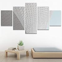 SIGNWIN 5 Panel Canvas Wall Art Abstract Architecture Modern Artwork for Home Decorations Ready to Hang - 60