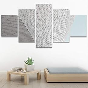 SIGNWIN 5 Panel Canvas Wall Art Abstract Architecture...
