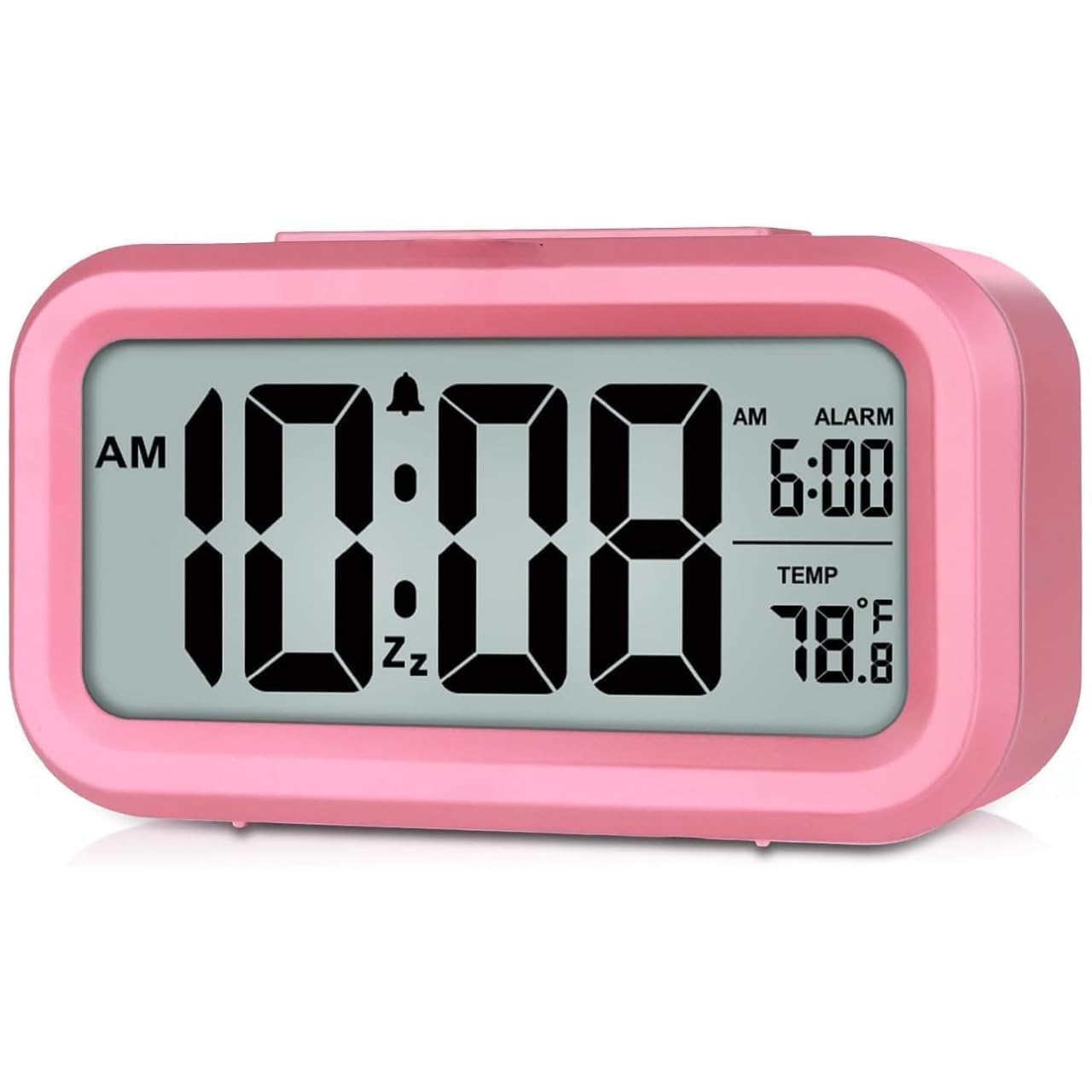 Digital Alarm Clock with Automatic Sensor Date and Temperature Display Compact Desk Table Clock for Students Home Office Home Decor Living Room Bedroom Corporate Use (Pink)-image-17