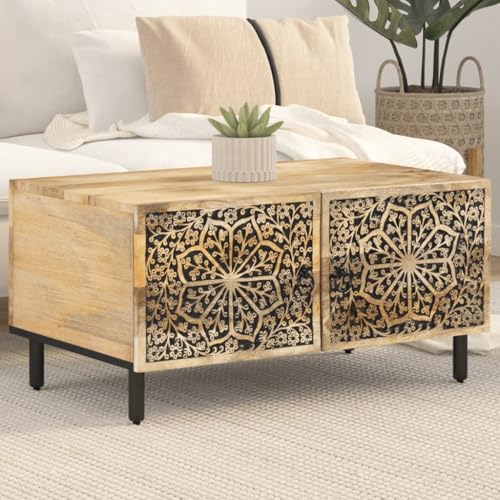 Table basse en bois massif de mangue pour des apéritifs conviviaux