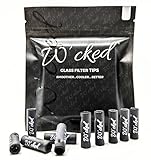 10PCS Reusable W'cked Glass Filter Tips for Rolling Machines, Glass Rolling Tip Mouthpieces