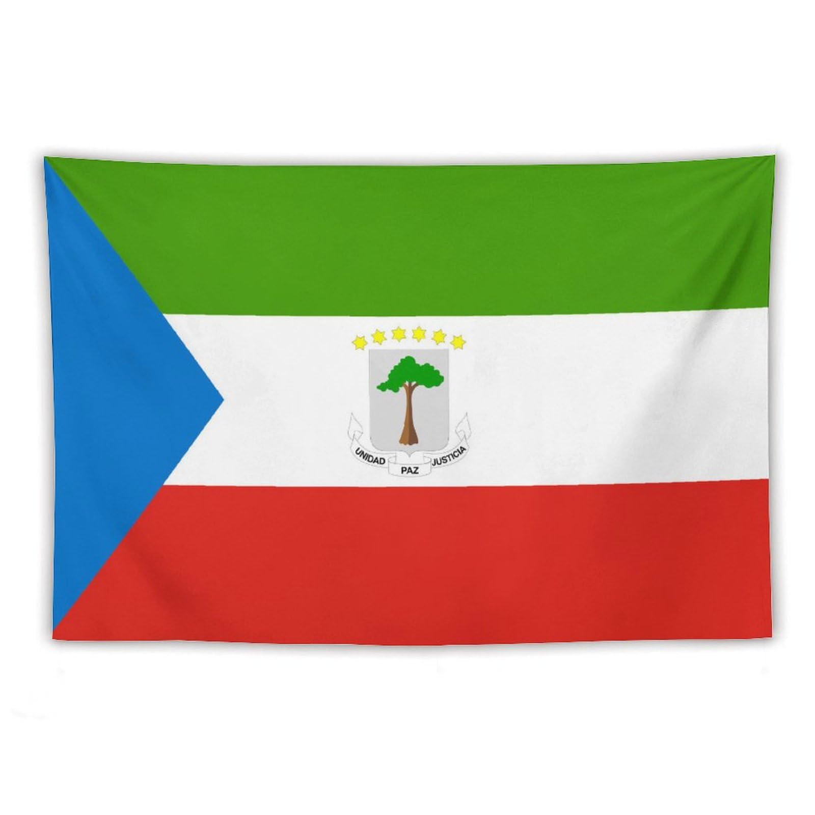 XingFox Equatorial Guinea Flag Tapestry Wall Hanging National Flag Tapestry for Room Bedroom Dorm Aesthetic Decorations, 60"x90"