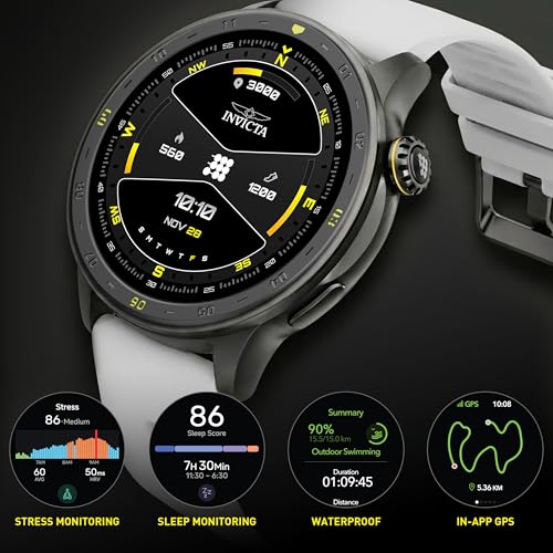 Image of Invicta I-Tech Digital Smartwatch, 1.43″ Display, Silicone Strap, Swim Tracking, 100+ Sports Modes, Bluetooth 5.3, GPS,Unisex