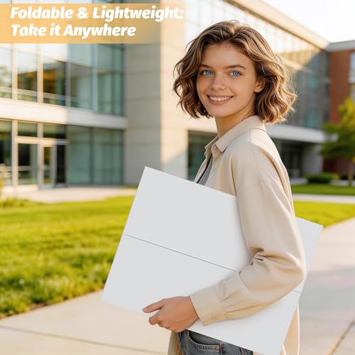 Ndsox 3 Pack 24\" x 16\" White Trifold Poster Board Foam Core, Small Tri Fold Foldable Display Posterboard Foam Project Boards for School Projects, Photos Displays & Business Presentations