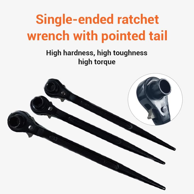 Miniatura 5 de Y H M Llave de trinquete de una sola cabeza, llave de trinquete de 12 puntos, duradera y resistente a la corrosión (apertura de acero de aleación de