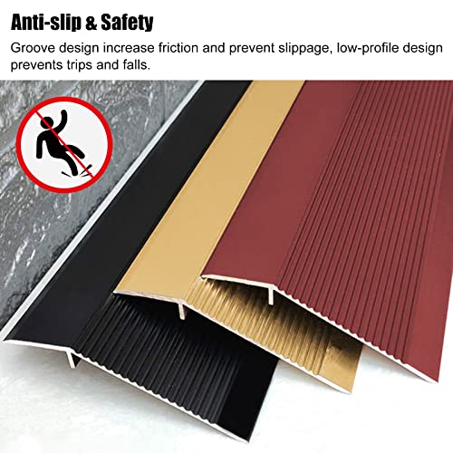 Lxfl 10Cm Extra Wide Floor Transition Strip Aluminum, Carpet/Tile Threshold Reducer For Vinyl Flooring, Home Walkers Entry Ramp (Color : Silver, Size : Length 0.9M/35 In) #TOP3