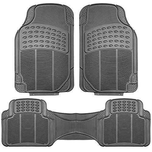 Image of FH Group Car Floor Mats - Heavy-Duty Rubber Floor Mats for Cars, Universal Fit Full Set, Trimmable Automotive Floor Mats, ClimaProof Floor Mats For Most Sedan, SUV, Truck Floor Mats Gray