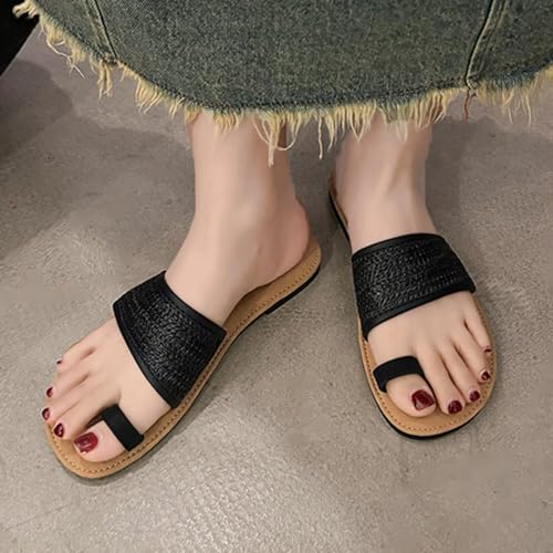 Women's Summer Comfy Plantar Fasciitis Orthotic Sandals,Casual Arch Support Beach Flip Flops,Stylish Bohemia Ring Toe Bunion Slippers2