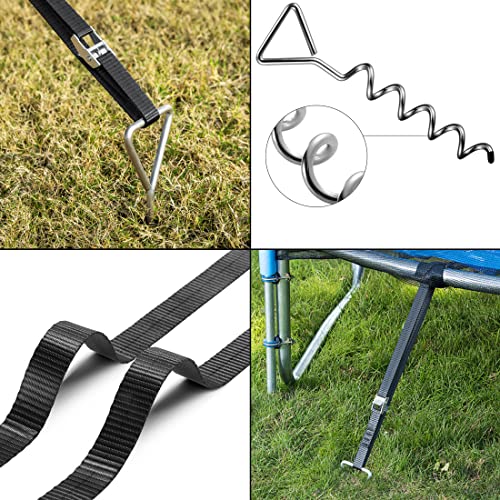 Monzana-Piquets-dancrage-Spirales-Sangles-de-Serrage-Kit-ancrage-resistance-900kg-Acier-Inoxydable-Fixations-pour-Trampoline-Securite-Gris Monzana Piquets d'ancrage Spirales Sangles de Serrage Kit ancrage résistance 900kg Acier Inoxydable Fixations pour Trampoline Sécurité Gris – Image 5