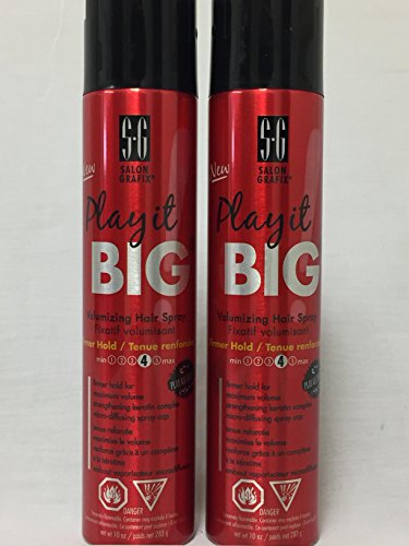 Salon Grafix Play It Big Volumizing Hair Spray, Firmer Hold 10 oz (Pack of 2)