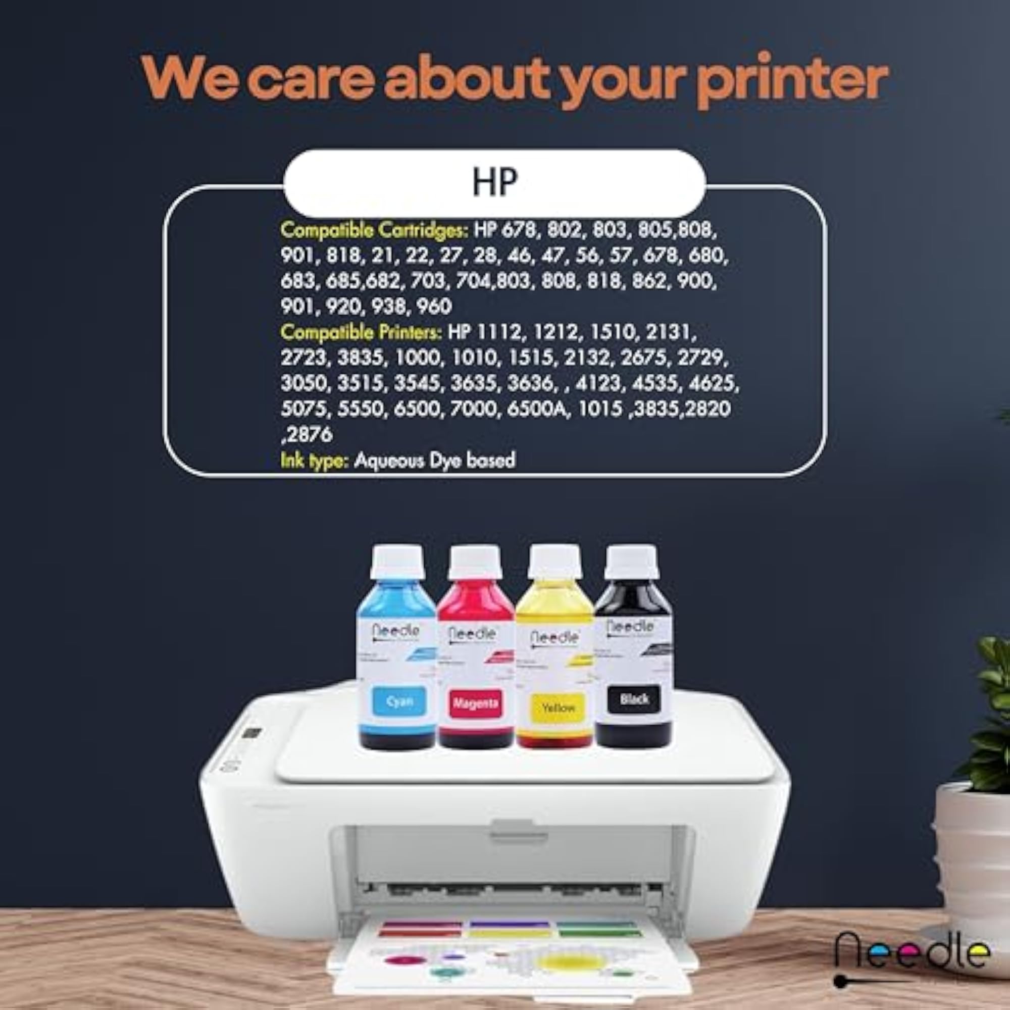 4x100gms Cartridge Refill Ink for Inkjet Printers, Easy Ink Refilling Solution